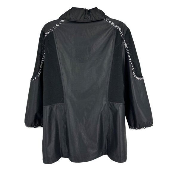 Zenergy By Chicos Womens Black & Zebra Print Full Zip Jacket Size 2 US L - Picture 5 of 9